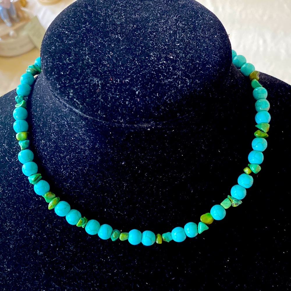 NWOT.  Turquoise and semi precious stones short necklace.